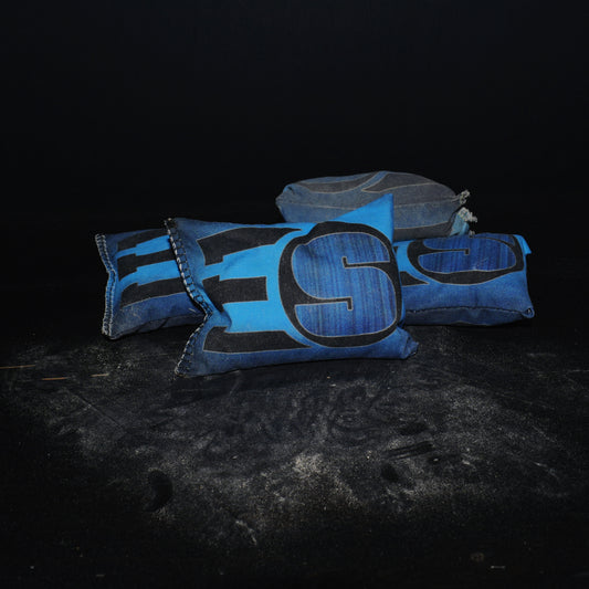 Blue and Black Chalk Bag with ES Logo
